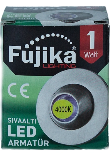 Fujika 1W 220V 3000K Sıva Altı Led Spot Gri
