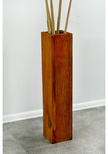 Ahşap Saksı Vazo Dekoratif Kuru Çiçek Vazo 2069