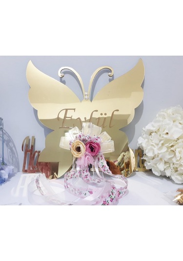 Pleksi Kelebek Kız Odası Kapı Süsü Çok Renkli