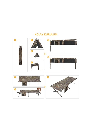 Kingcamp Pine Xl Katlanır Kampet Portatif Kamp Yatağı Camo Çok Renkli