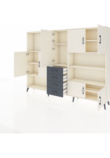 Arges Dolap 9 Raflı 4 Çekmeceli 8 Kapaklı 220x30x163 Aytaşı-aytaş Aytaşı-aytaşı/antrasit