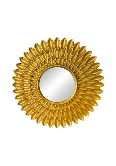 Suntek Yuvarlak Asılı Ayna Ev Şifonyer Dekor Duvar Aynaları Çiçek Şekilli Altın