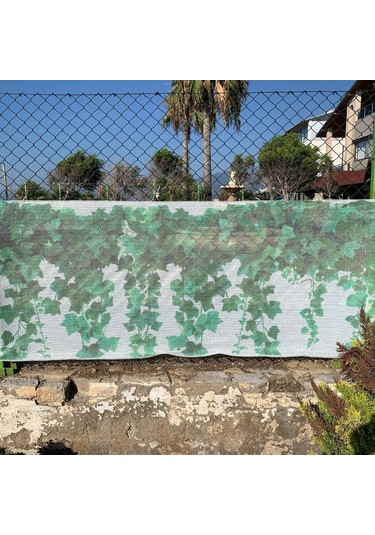 Baskılı Balkon Çit Filesi 1m X 5m Model D - Cırt Kelepçe Hediyeli