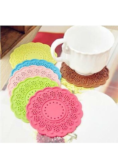 Silikon Kaymaz Dayanıklı Isıya Dayanıklı Pedler Ev Dekor Bardak Bardak Altlığı 6pcs Diğer