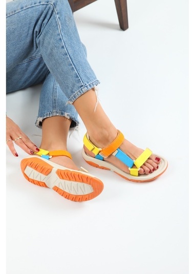 Imershoes Erkek Günlük Step Sandalet Düz Taban Cırtlı Spor Yazlık - 497212327 Siyah