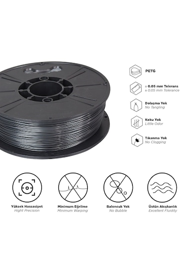 Ccf Petg Siyah Filament 1.75mm 1kg