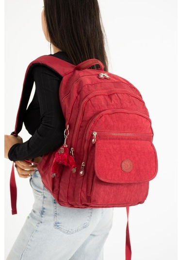 Ultra Hafif Çok Cepli Su Geçirmez Sırt Çantası Kırmızı Model:571-2a - Kırmızı