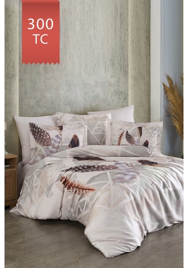 Varol Royal Saten Tek Kişilik 300tc Nevresim Takımı - Muna Çok Renkli