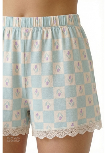 Penti Açık Yeşil Serenity Floral Şortlu Pijama Takımı