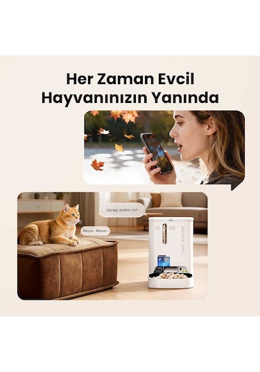Petkit Yumshare Kameralı Çift Hazneli Akıllı Mama Kabı 2 Resmi Distribütör Garantili
