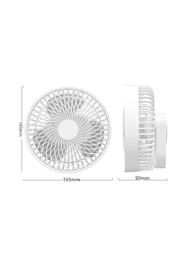 Çok Fonksiyonlu Led Şarj Edilebilir Dış Mekan Taşınabilir Çadır Kamp Fanı Beyaz