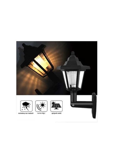 Ulzyvf Güneş Paneli L-ed Sensör Duvar Işığı, Altıgen Lamba, Sıcak Beyaz, Yol Bahçe Çit Lambası Sıcak Beyaz