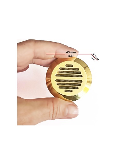 Humidor Puro Kutusu Nemlendirici Haznesi Yuvarlak Metal Sarı 43 MM