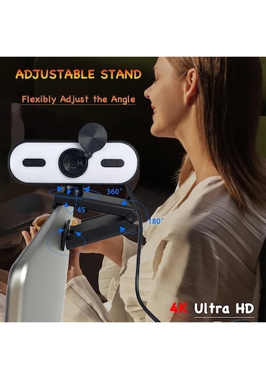 Dashanshop Exhqdr Q9-4k Usb Webcam 8mp 90 Geniş Açı Otomatik Odaklama Type-c