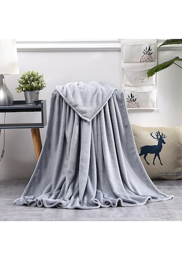 Lemestar Ev Kullanıma Ideal Gri 150x200cm Yumuşak Koral Yün Battaniye - Konforlu, Dayanıklı, Günlük Kullanım Ve Yoga İçin 700gr Diğer