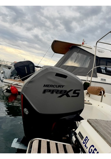 Tekne Motor Kılıfı Dıştan Takma Marin Deri 115 Hp Mercury Pro Xs