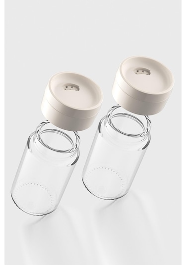 Renga Dorian 105 Ml Bej Kapaklı 2'li Cam Tuzluk Biberlik Seti 121006 Bej