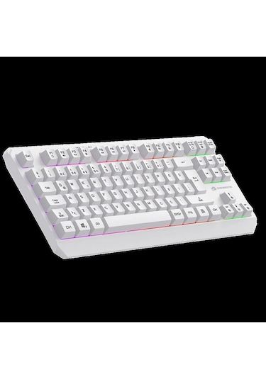 Gamebooster G75 Elya Rainbow Aydınlatmalı Beyaz Tkl Membrane Oyun Klavyesi