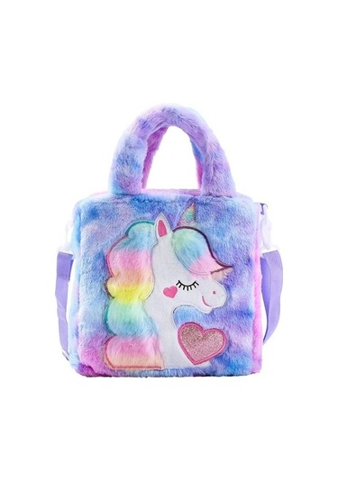 Dancemonkey Unicorn Karikatür Omuz Çanta - Mor Mor Mor