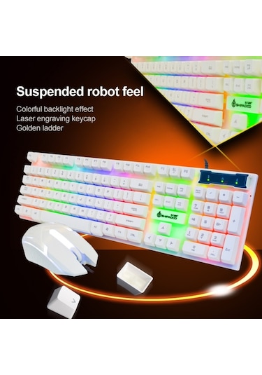Shipadoo D280 RGB Kablolu Mekanik Klavye Mouse Set