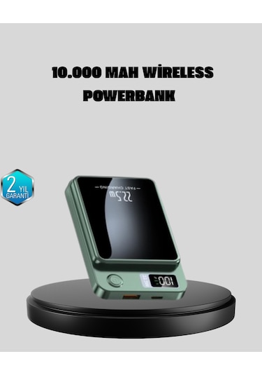 Magsafe Powerbank 22.5w Hızlı Şarjlı Ve Kompakt Kablosuz Şarj Cihazı Siyah