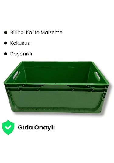 Alpbx 1.kalite Yeşil Plastik Kasa 60x40x22 Cm - Kutu 44 Litre