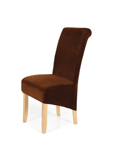 Jms Koyu Kahverengi Streç Kadife Çıkarılabilir Yıkanabilir Büyük Yumuşak Yemek Sandalyesi Kapakları