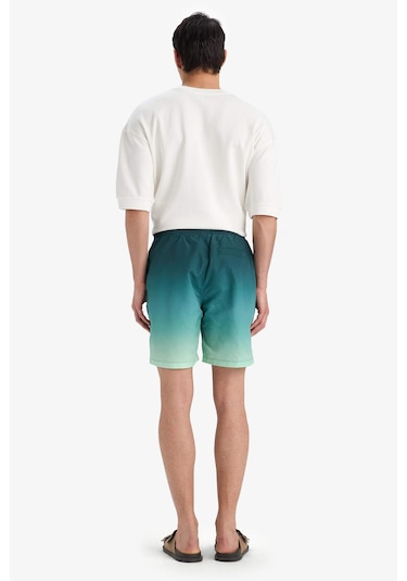 Defacto Regular Fit Degrade Baskılı File Astarlı Diz Üstü Deniz Şortu Z6873az25hsgn265 Yeşil