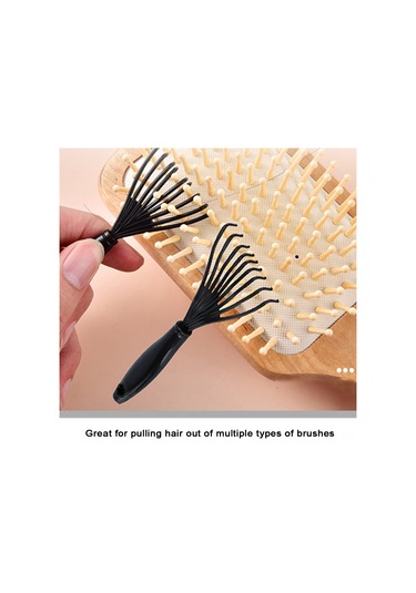 Vkemall Plastik Saç Fırçası Temizleyici - Taşınabilir Saç Teli Temizleme Aleti - Siyah