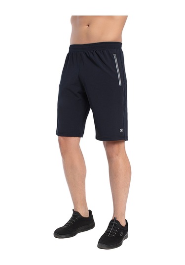 CROZWİSE 3192-01 Astarsız Dalgıç Kumaş Training Erkek Spor Şort Beyaz - Lacivert