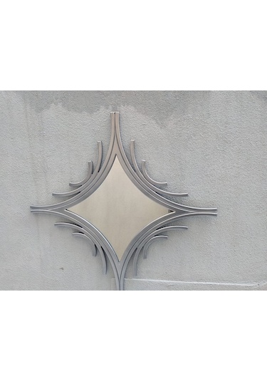 Ayna Cnc Model Mdf Kesim Modern Tarz Estetik Çizgi Parlak Gümüş