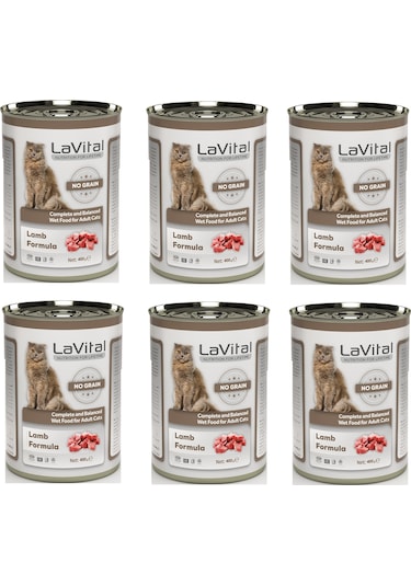 La Vital Tahılsız Kuzu Etli Kedi Konservesi 400 Gr. X 6 Adet