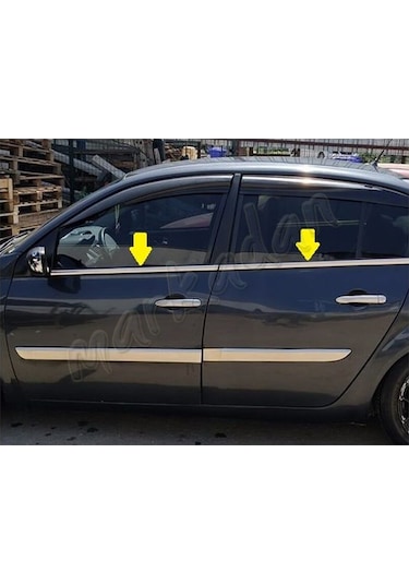 Markadan Renault Megane 2 Sedan Krom Cam Çıtası 2004-2010 4 Parça