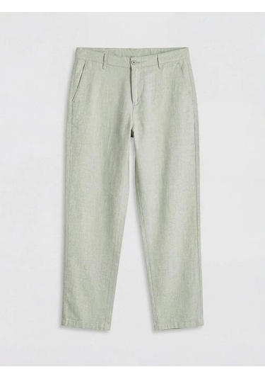 Lc Waikiki Yeşil Regular Fit Keten Karışımlı Erkek Chino Pantolon