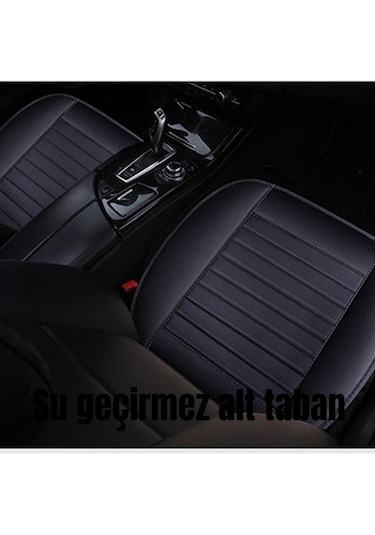 Teknomndr00266 Su Geçirmez Ön Arka Araba Koltuk Minder Deri Siyah Oto Koltuk Minderi 3'lü Oturak Örtüsü