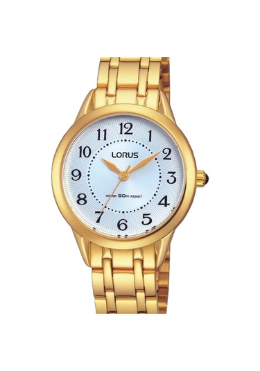Lorus Rg248jx5 Quartz Çelik Altın Rengi Beyaz Kadran 30 Mm Kadın Kol Saati Altın
