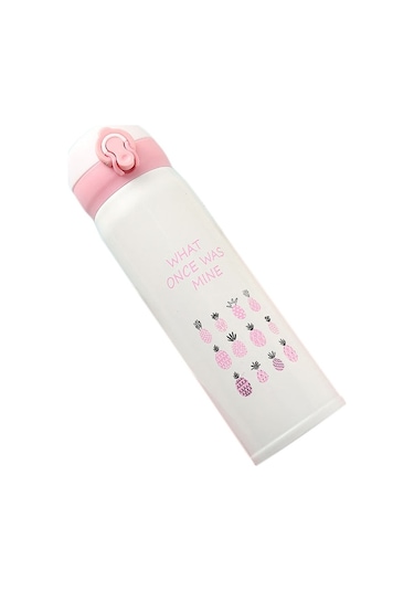 500ml Zıplayan Kapaklı Şişe Termos Termal Kupa Seyahat Kahve Fincanı Paslanmaz Çelik