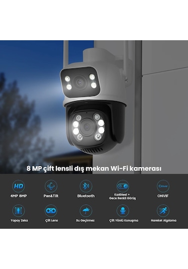 Çift Lens Çift Ekran İle Kadraj 8mp 4k Ptz Wıfı Kamera: Aı İnsan