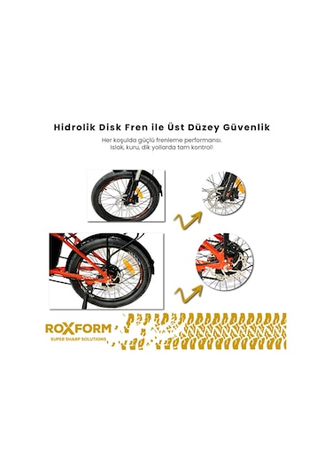 Roxform R-111 Elektrikli Katlanabilir Bisiklet 15ah Shimano Altus Hidrolik Fren Alüminyum Kadro Siyah