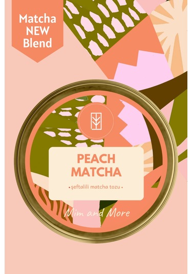 Mim and More Şeftali Aromalı Matcha Tozu Teneke Kutu 25 G