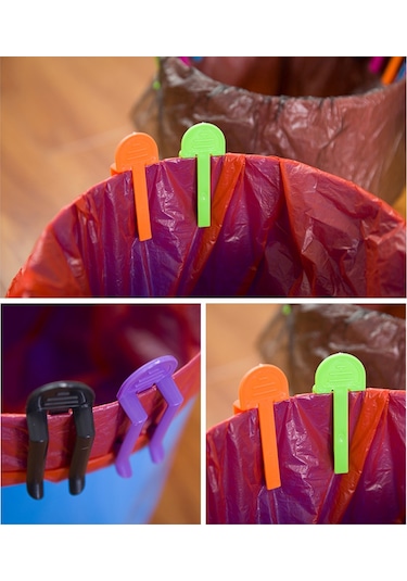 Sones 10 Adet Evrensel Çöp Torbası Sabit Klipsli Çöp Sepeti Çöp Kutusu Çöp Kutusu Kelepçesi Çöp Klipsi Kaymaz Çöp Torbası Klipsi, Rastgele Renk Teslimatı