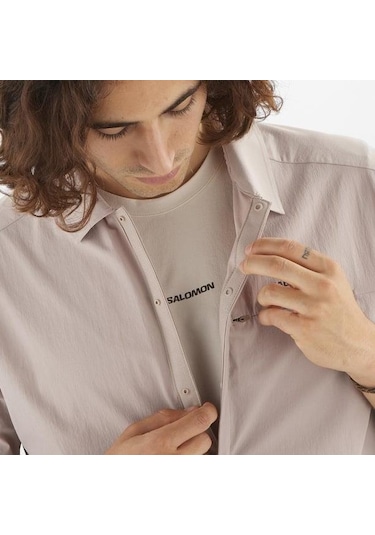 Salomon Xplration Ss Shirt M Erkek Gömlek-29653 Krem