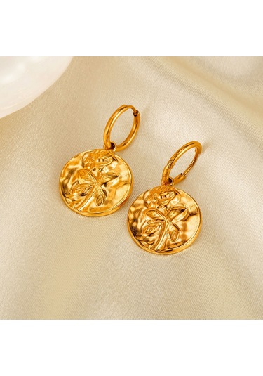 Sones Opk Ge915 1 Çift Paslanmaz Çelik Gül Şekilli Küpe