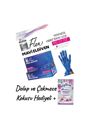 Pudrasız Eldiven Mavi 100'lü Paket S Beden