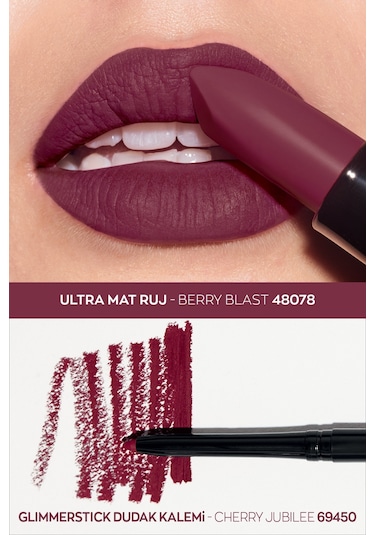 Avon Glimmerstick Dudak Kalemi Chery Jubilee + Avon Ultra Mat Ruj Berry Blast