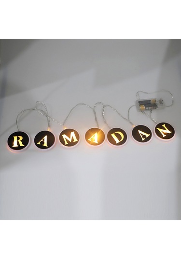 Wezone Ahşap Led Işık Süs - Ramazan Ve Bayramlar İçin Dekoratif Aydınlatma Pil Dahil Değil