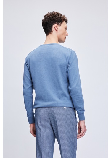 Mavi Regular Fit Bisiklet Yaka 100% Pamuklu Triko Kazak 3412etc2a012 034 Mavi