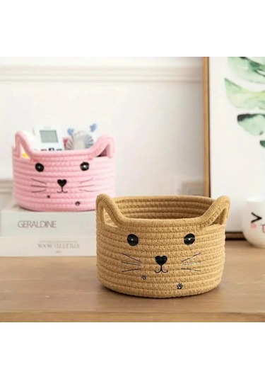 Yıkanabilir Organizatör Depolama Sepeti Aperatifler İçin Kedi Çok Renkli