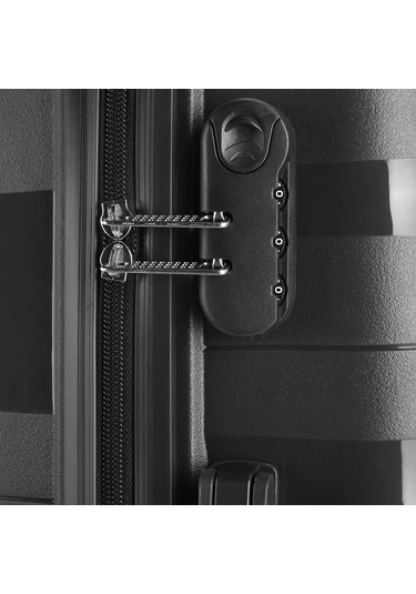 Wexta Wx-pp10 Dalgalı Siyah Kabin Boy Polipropılen Valiz Siyah