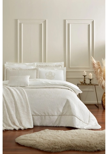 Özdilek Julia 11 Parça Çeyiz Seti - Krem Krem